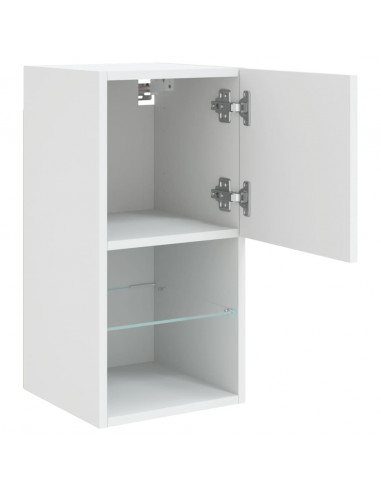 Mobili TV con Luci LED 2pz Bianchi 30,5x30x60 cm