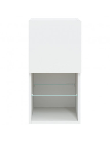 Mobili TV con Luci LED 2pz Bianchi 30,5x30x60 cm