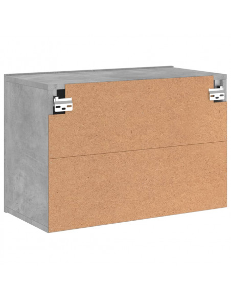 Mobile TV a Parete Grigio Cemento 60x30x41 cm