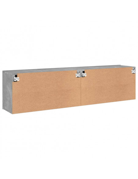 Mobili TV a Parete 2pz Grigio Cemento 80x30x41 cm
