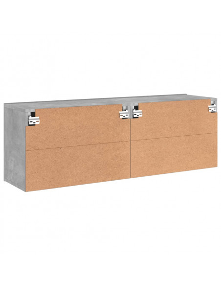 Mobili TV a Parete 2pz Grigio Cemento 60x30x41 cm