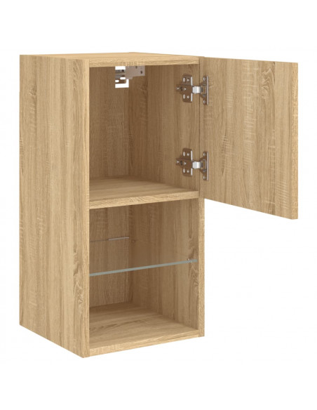 Mobile TV con Luci LED Rovere Sonoma 30,5x30x60 cm