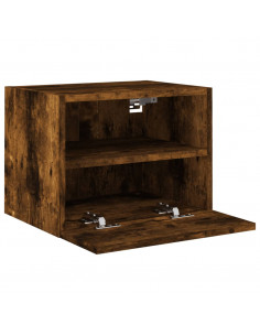 Mobili TV a Muro 2 pz Rovere Fumo 40x30x30 cm Legno Multistrato 2