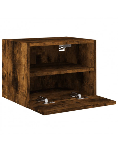 Mobili TV a Muro 2 pz Rovere Fumo 40x30x30 cm Legno Multistrato