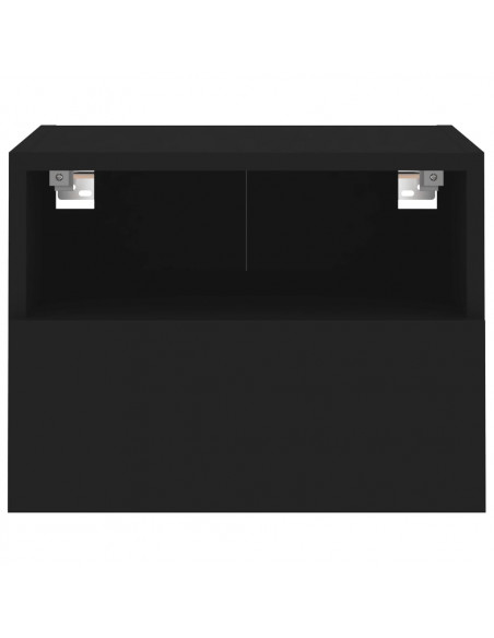 Mobile TV a Parete Nero 40x30x30 cm in Legno Multistrato