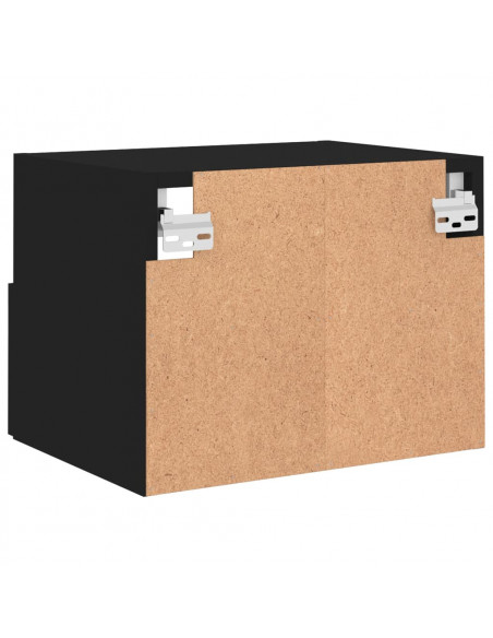 Mobile TV a Parete Nero 40x30x30 cm in Legno Multistrato