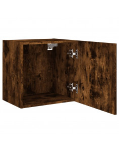 Mobili TV Parete 2pz Rovere Fumo 40,5x30x40cm Legno Multistrato 2