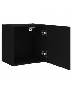 Mobili TV a Parete 2pz Neri 40,5x30x40 cm in Legno Multistrato 2