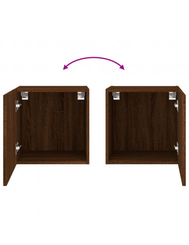 Mobile TV Parete Rovere Marrone 40,5x30x40 cm Legno Multistrato