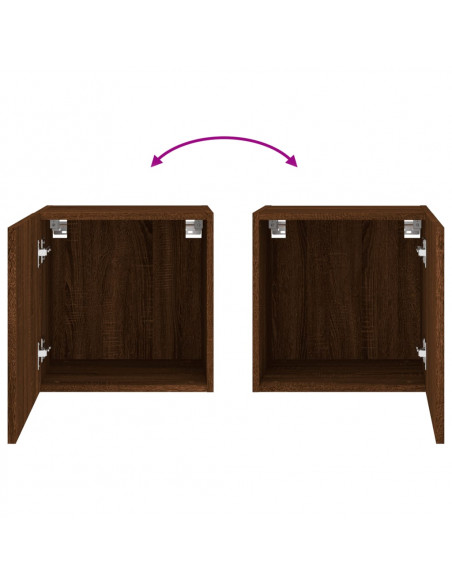 Mobile TV Parete Rovere Marrone 40,5x30x40 cm Legno Multistrato