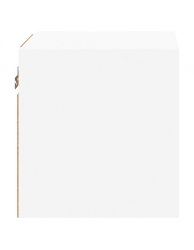 Mobili TV a Parete con Luci LED 2pz Bianchi 30x28,5x30 cm