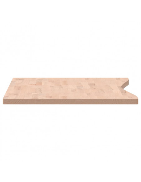 Piano per Scrivania 110x(55-60)x2,5 cm Legno Massello di Faggio