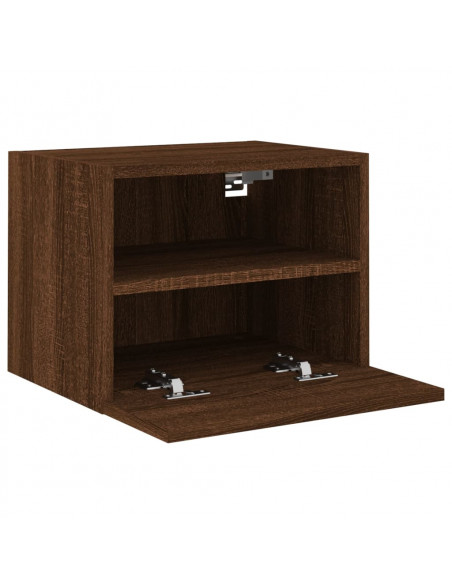 Mobili TV Muro 2 pz Rovere Marrone 40x30x30cm Legno Multistrato