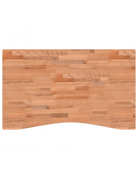Piano per Scrivania 100x(55-60)x2,5 cm Legno Massello di Faggio