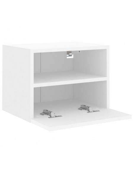 Mobili TV a Parete 2pz Bianchi 40x30x30 cm in Legno Multistrato