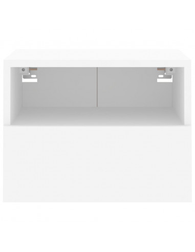 Mobili TV a Parete 2pz Bianchi 40x30x30 cm in Legno Multistrato