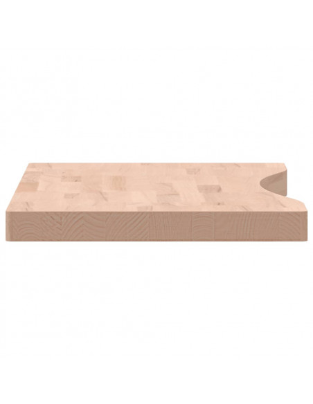 Piano per Scrivania 80x(36-40)x4 cm Legno Massello di Faggio