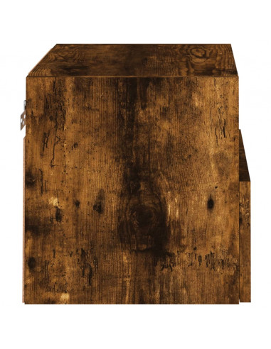 Mobile TV a Parete Rovere Fumo 40x30x30 cm in Legno Multistrato
