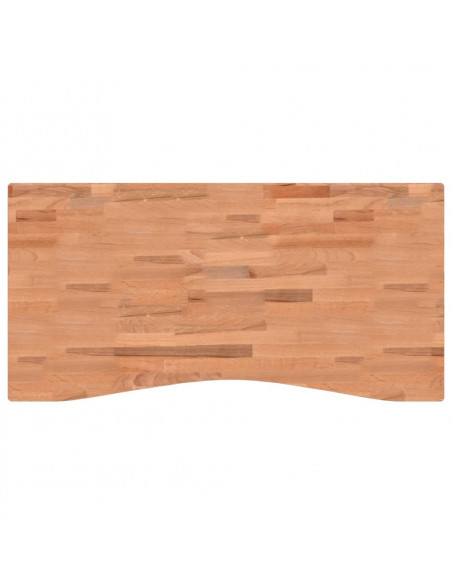 Piano per Scrivania 110x(50-55)x2,5 cm Legno Massello di Faggio