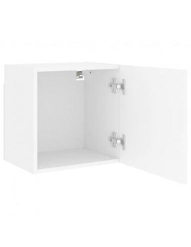 Mobili TV a Parete 2pz Bianchi 40,5x30x40 cm Legno Multistrato