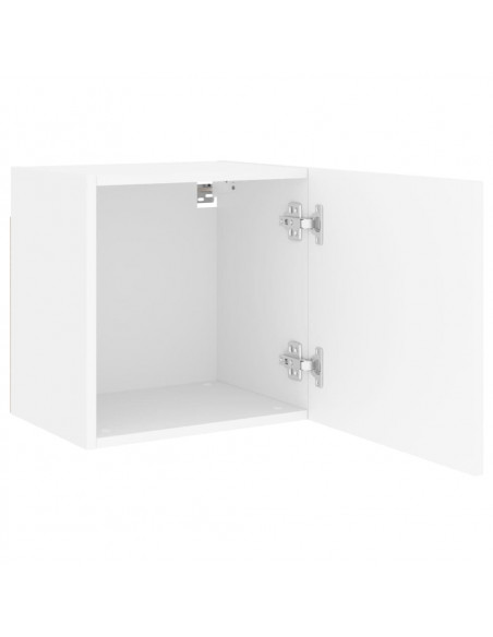 Mobili TV a Parete 2pz Bianchi 40,5x30x40 cm Legno Multistrato