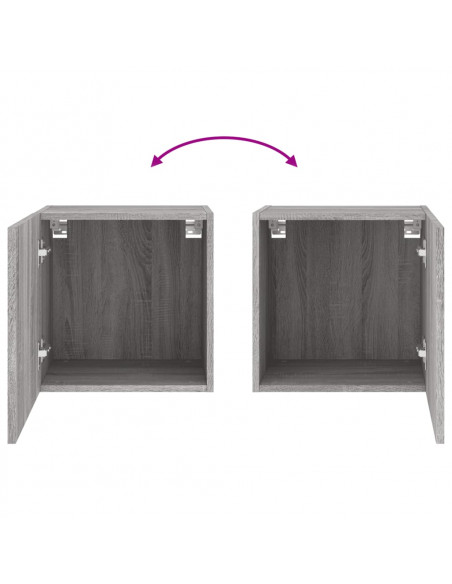 Mobile TV Parete Grigio Sonoma 40,5x30x40 cm Legno Multistrato