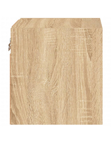 Mobili TV a Parete con Luci LED 2pz Rovere Sonoma 30x28,5x30 cm