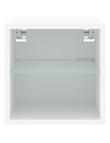 Mobile TV a Parete con Luci LED Bianco 30x28,5x30 cm