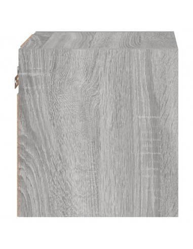 Mobili TV a Parete con Luci LED 2pz Grigio Sonoma 30x28,5x30 cm