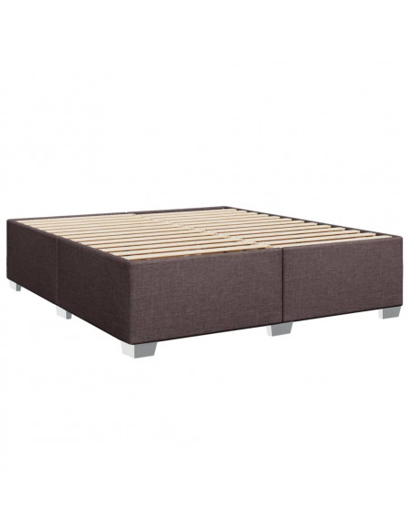 Giroletto a Molle con Materasso Marrone Scuro 180x200cm Tessuto