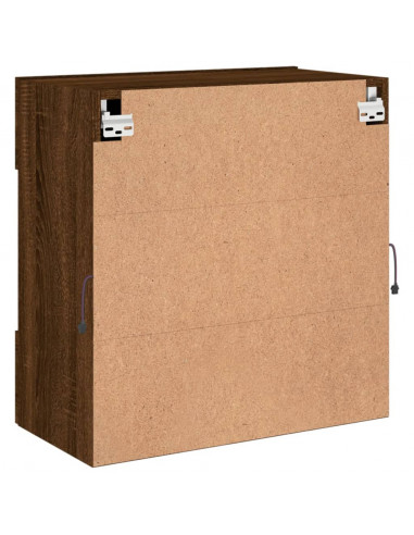 Mobile TV a Parete con Luci LED Rovere Marrone 58,5x30x60,5 cm