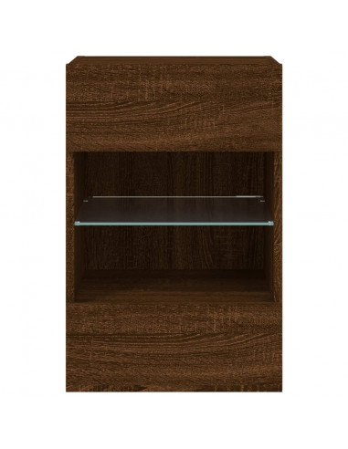 Mobili TV a Parete con Luci LED 2pz Rovere Marrone 40x30x60,5cm