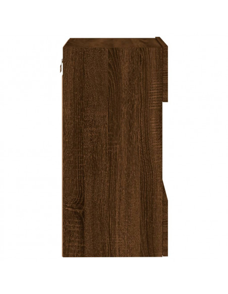 Mobili TV a Parete con Luci LED 2pz Rovere Marrone 40x30x60,5cm