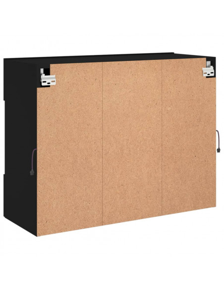 Mobile TV a Parete con Luci LED Nero 78,5x30x60,5 cm