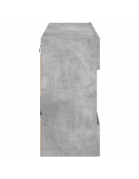 Mobile TV a Parete con Luci LED Grigio Cemento 98,5x30x60,5 cm