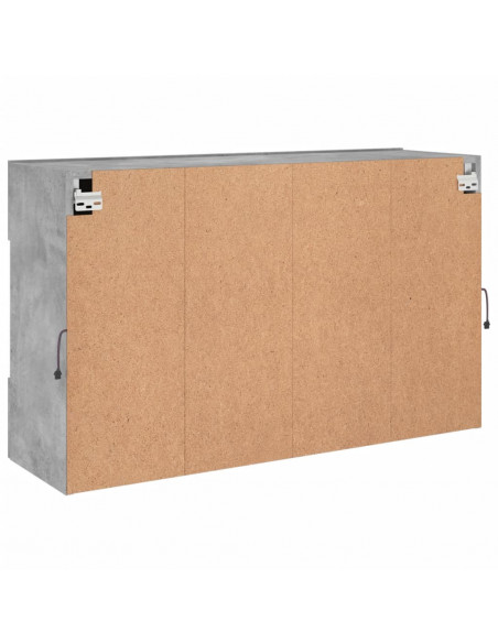 Mobile TV a Parete con Luci LED Grigio Cemento 98,5x30x60,5 cm