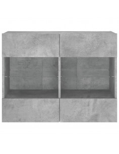 Mobile TV a Parete con Luci LED Grigio Cemento 78,5x30x60,5 cm 2