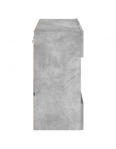 Mobile TV a Parete con Luci LED Grigio Cemento 78,5x30x60,5 cm