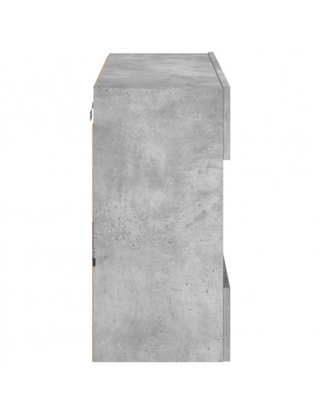Mobile TV a Parete con Luci LED Grigio Cemento 78,5x30x60,5 cm