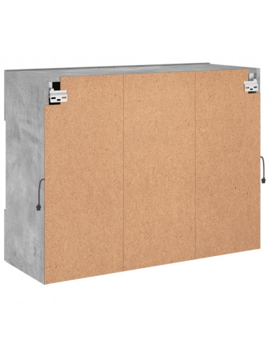 Mobile TV a Parete con Luci LED Grigio Cemento 78,5x30x60,5 cm