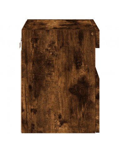 Mobile TV a Parete con Luci LED Rovere Fumo 40x30x40 cm