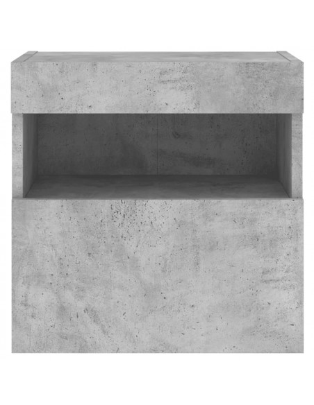 Mobile TV a Parete con Luci LED Grigio Cemento 40x30x40 cm