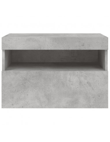 Mobile TV a Parete con Luci LED Grigio Cemento 60x30x40 cm