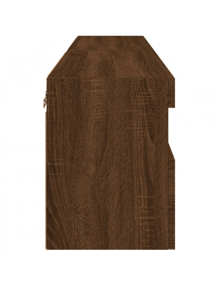 Mobili TV a Parete con Luci LED 2pz Rovere Marrone 60x30x40 cm