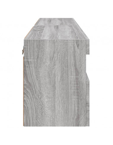 Mobili TV a Parete con Luci LED 2pz Grigio Sonoma 60x30x40 cm