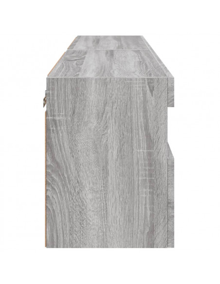 Mobili TV a Parete con Luci LED 2pz Grigio Sonoma 60x30x40 cm