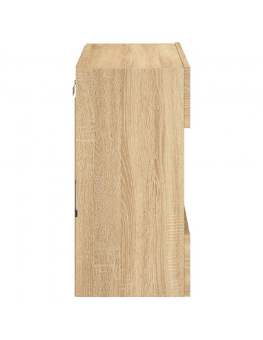 Mobile TV a Parete con Luci LED Rovere Sonoma 58,5x30x60,5 cm