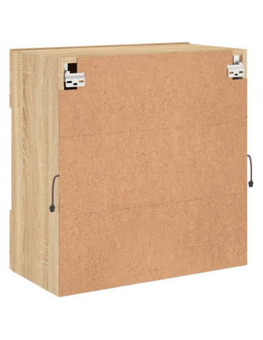 Mobile TV a Parete con Luci LED Rovere Sonoma 58,5x30x60,5 cm