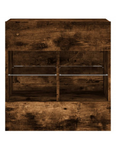 Mobile TV a Parete con Luci LED Rovere Fumo 58,5x30x60,5 cm 2