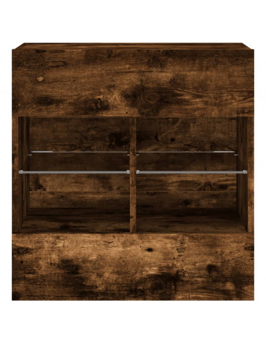 Mobile TV a Parete con Luci LED Rovere Fumo 58,5x30x60,5 cm